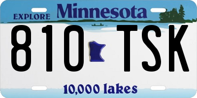 MN license plate 810TSK
