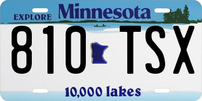 MN license plate 810TSX