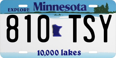 MN license plate 810TSY
