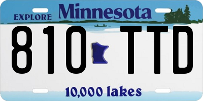 MN license plate 810TTD