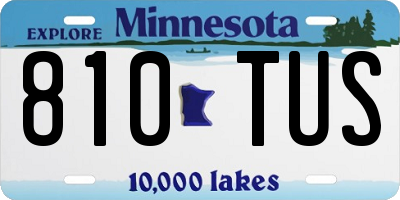 MN license plate 810TUS
