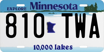 MN license plate 810TWA