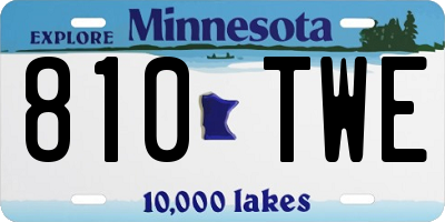 MN license plate 810TWE