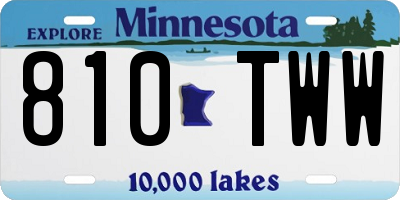 MN license plate 810TWW
