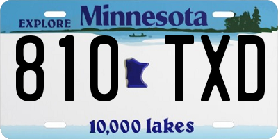 MN license plate 810TXD