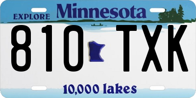 MN license plate 810TXK
