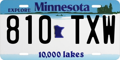 MN license plate 810TXW