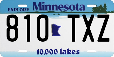 MN license plate 810TXZ