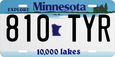 MN license plate 810TYR
