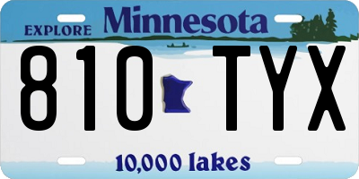 MN license plate 810TYX