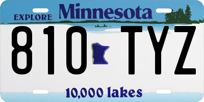 MN license plate 810TYZ