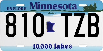 MN license plate 810TZB