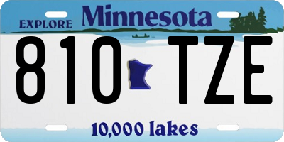 MN license plate 810TZE