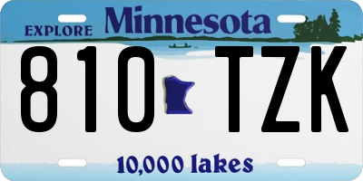 MN license plate 810TZK