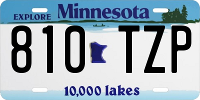MN license plate 810TZP