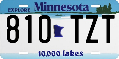 MN license plate 810TZT
