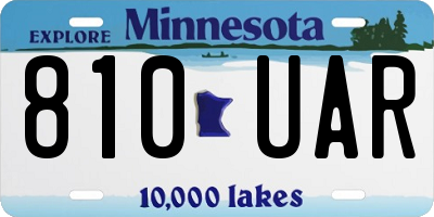 MN license plate 810UAR