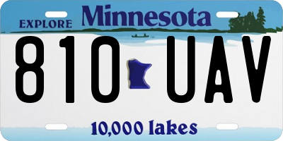 MN license plate 810UAV