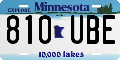 MN license plate 810UBE