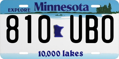 MN license plate 810UBO
