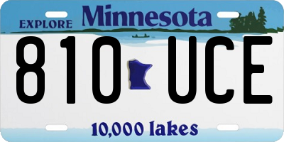 MN license plate 810UCE