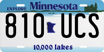 MN license plate 810UCS