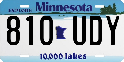 MN license plate 810UDY