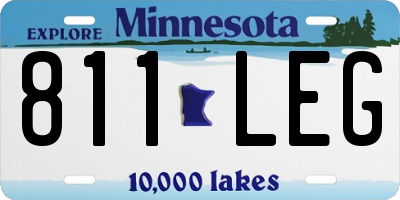 MN license plate 811LEG