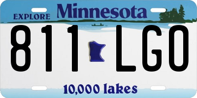 MN license plate 811LGO
