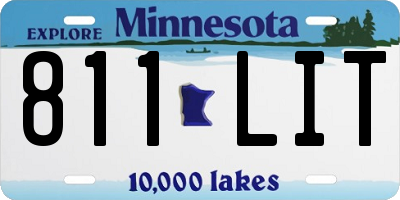MN license plate 811LIT