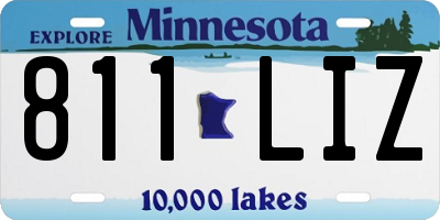 MN license plate 811LIZ
