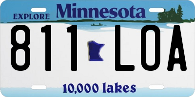 MN license plate 811LOA