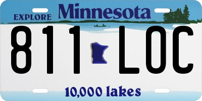 MN license plate 811LOC