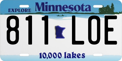 MN license plate 811LOE