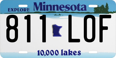 MN license plate 811LOF