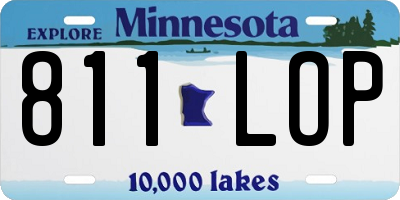 MN license plate 811LOP