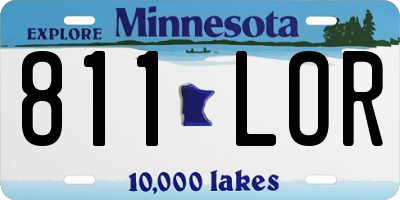 MN license plate 811LOR