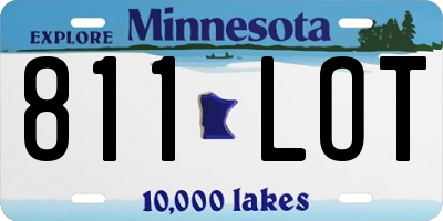 MN license plate 811LOT