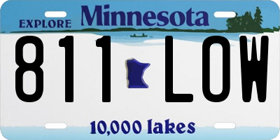 MN license plate 811LOW