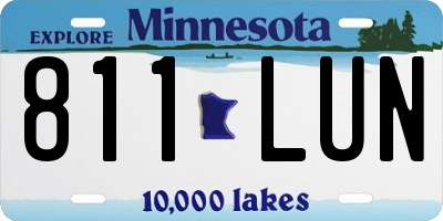 MN license plate 811LUN