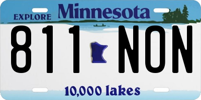 MN license plate 811NON