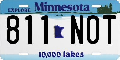 MN license plate 811NOT