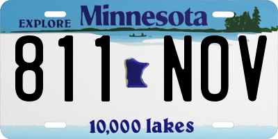 MN license plate 811NOV