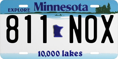 MN license plate 811NOX