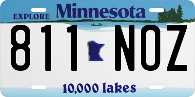 MN license plate 811NOZ