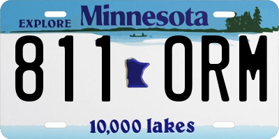 MN license plate 811ORM