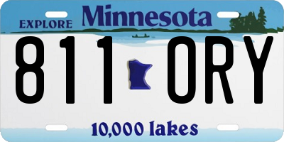 MN license plate 811ORY