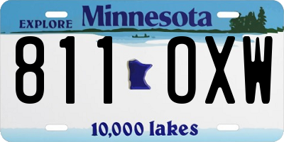 MN license plate 811OXW