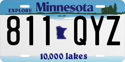MN license plate 811QYZ