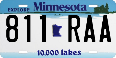 MN license plate 811RAA